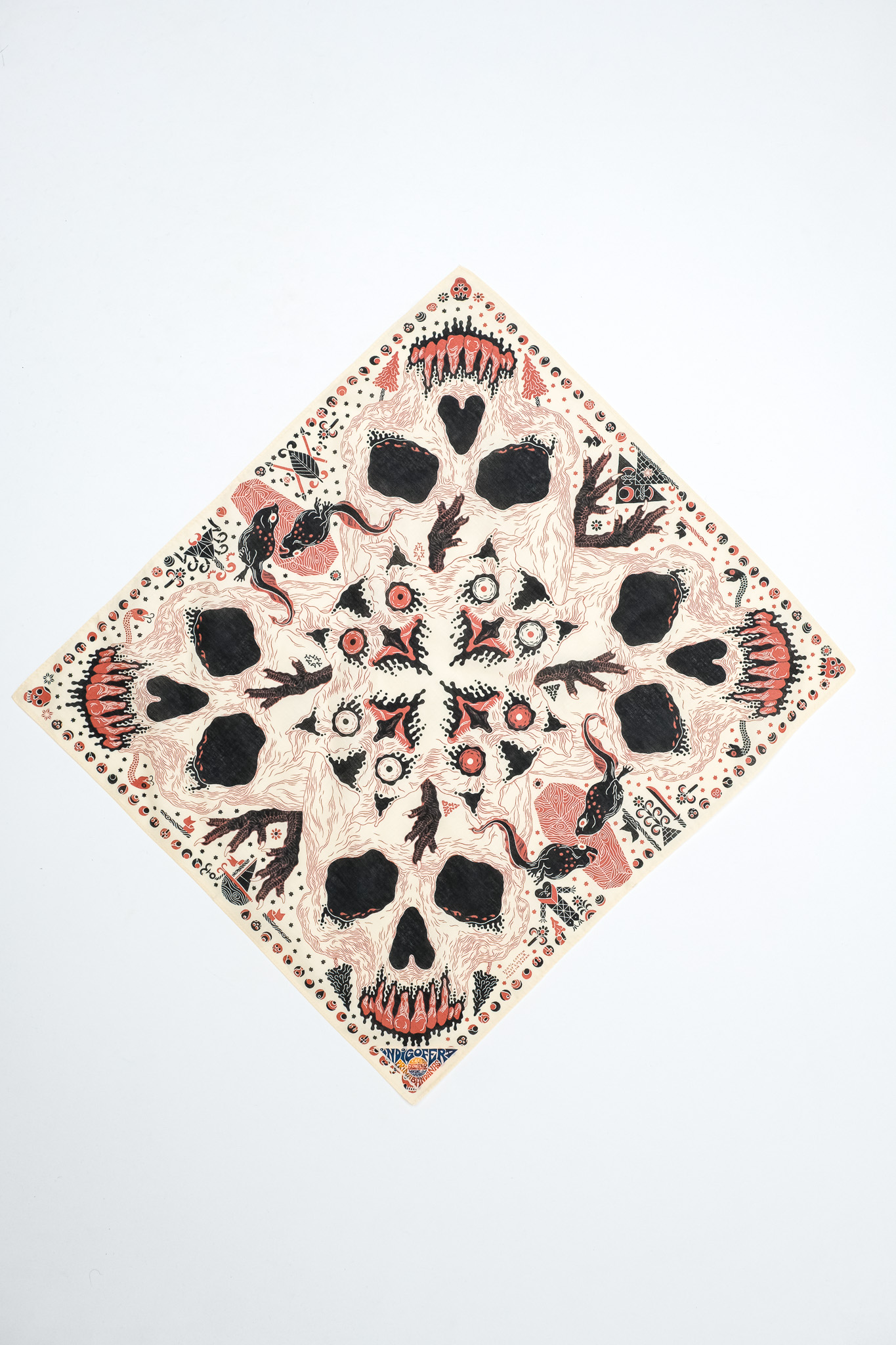Indigofera - Loa Bandana Off White/Black/Rust - 2