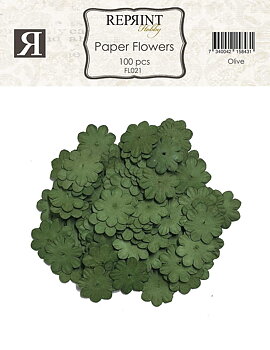 Pappersblommor 20 mm olive 100-p