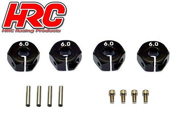 HRC HRC1082BK6 1/10 Touring / Drift - Aluminum - 12mm Hex Wheel Adapter