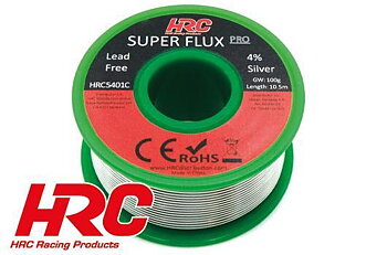 HRC HRC5401C Blyfritt silverlod för racing - SUPER FLUX PRO 4 % silver, 10,5 m (bruttovikt 100 g)