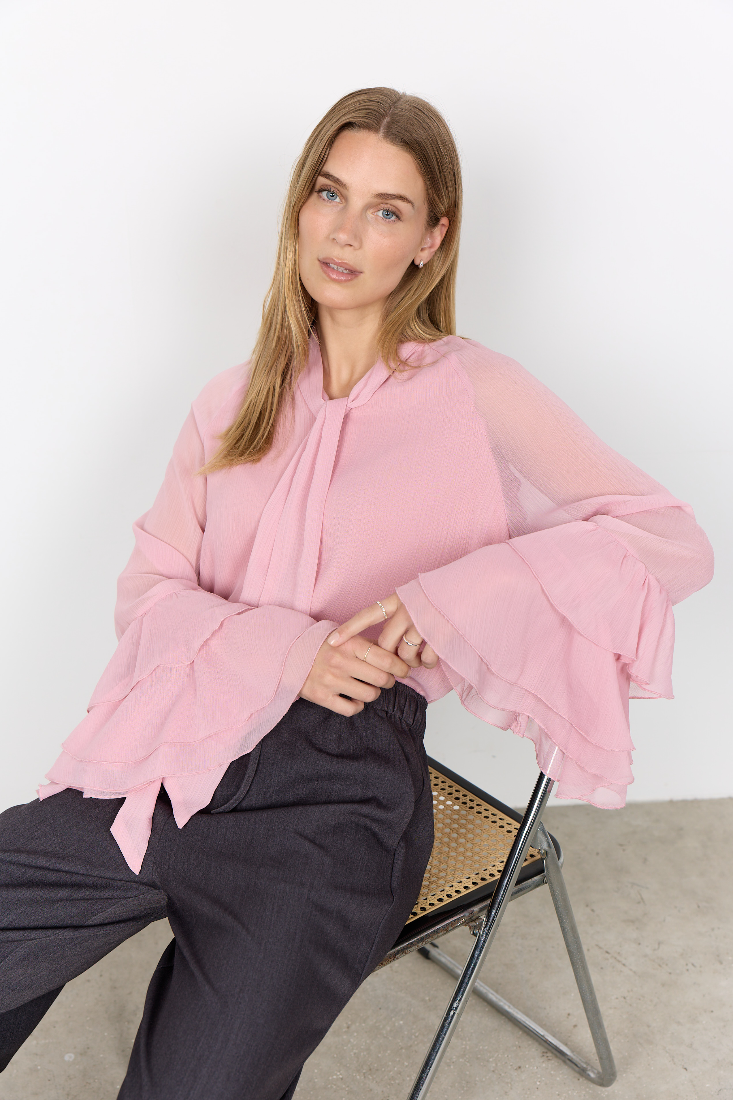 SC-NAIA 11 Blouse Rosa Knytblus