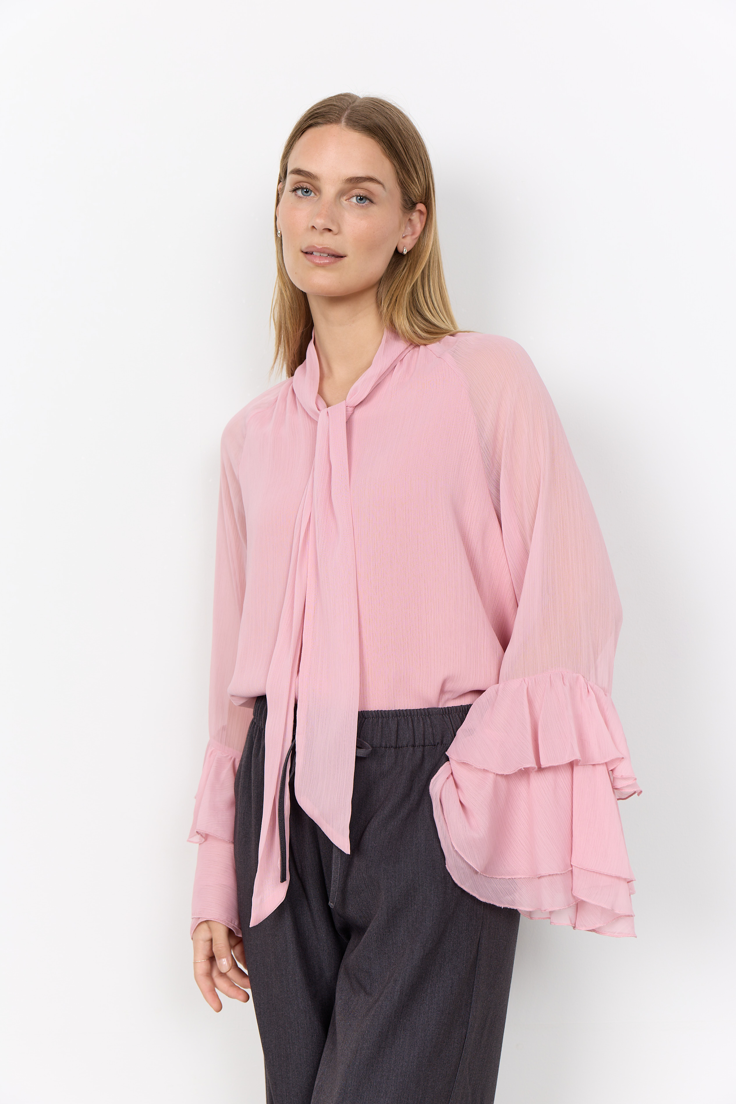 SC-NAIA 11 Blouse Rosa Knytblus