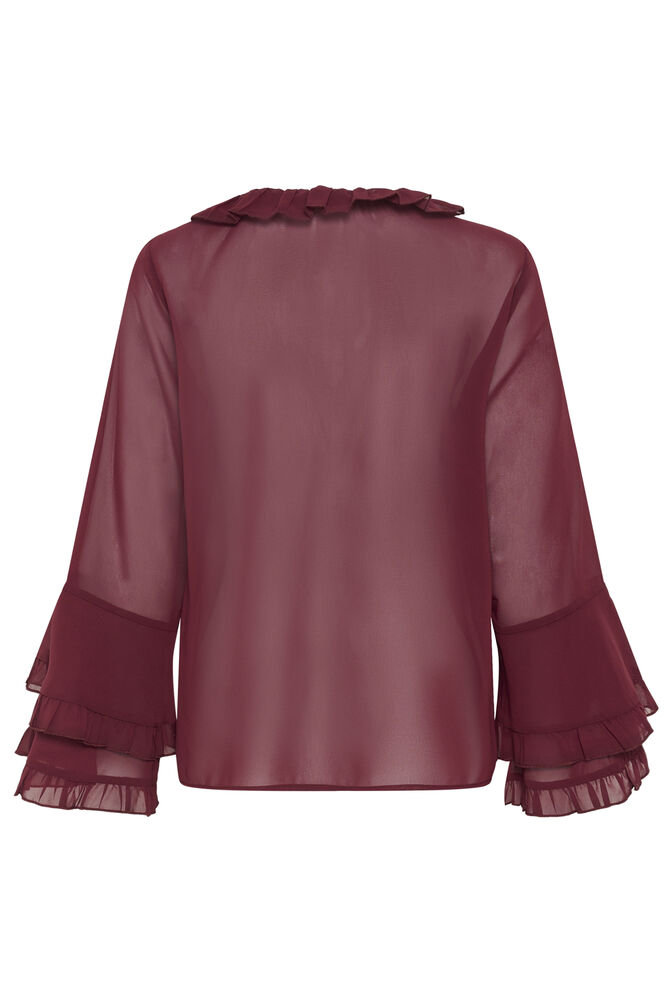 Cream Flouncy Blouse Cabernet Red - 4