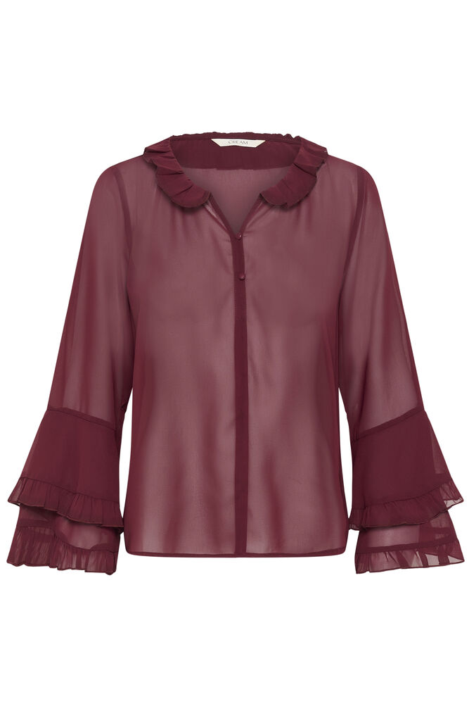 Cream Flouncy Blouse Cabernet Red - 3