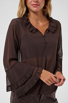 Cream Flouncy Blouse Java