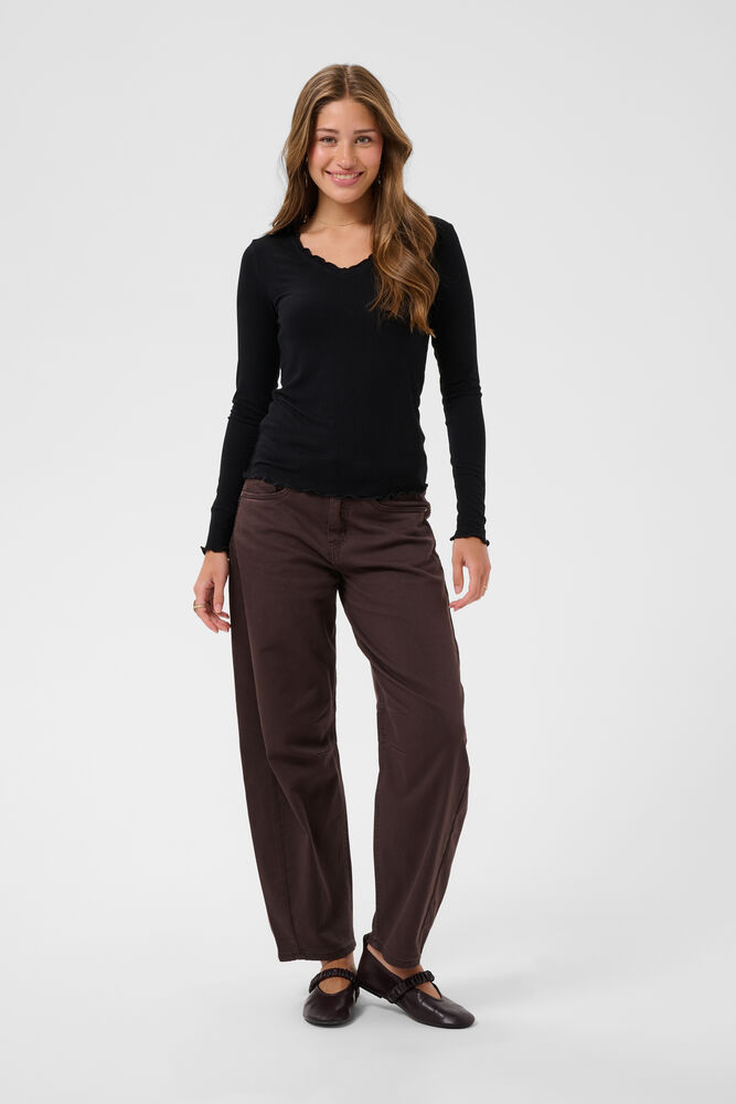 Cream Ribba LS Topp Black - 3
