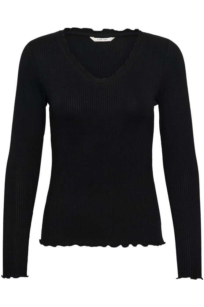 Cream Ribba LS Topp Black