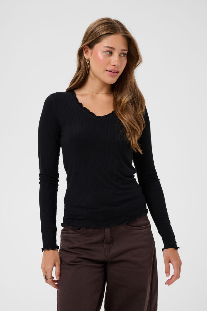 Cream Ribba LS Topp Black - 4