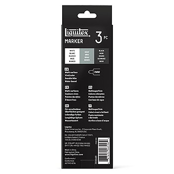Akrylmarker Liquitex 3x2mm set, monokrom