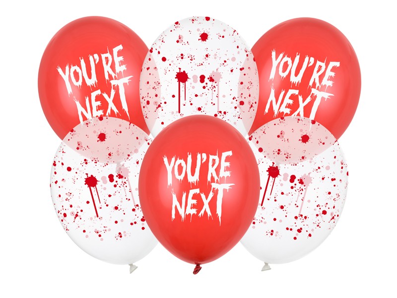 Halloweenballonger You're Next med blodstänk