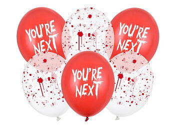Halloweenballonger You're Next med blodstänk