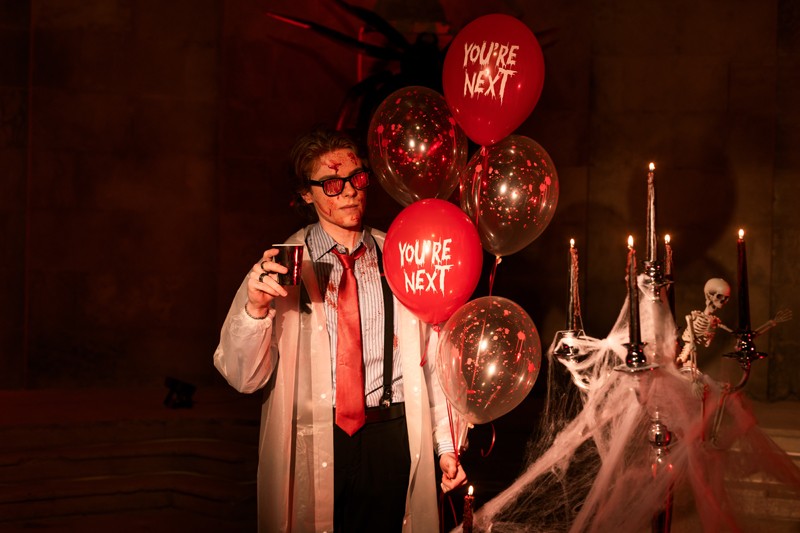 Bloody Halloween dekoration med blodiga Halloweenballonger