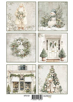  Reprint klippark A4 - Cozy Christmas tags