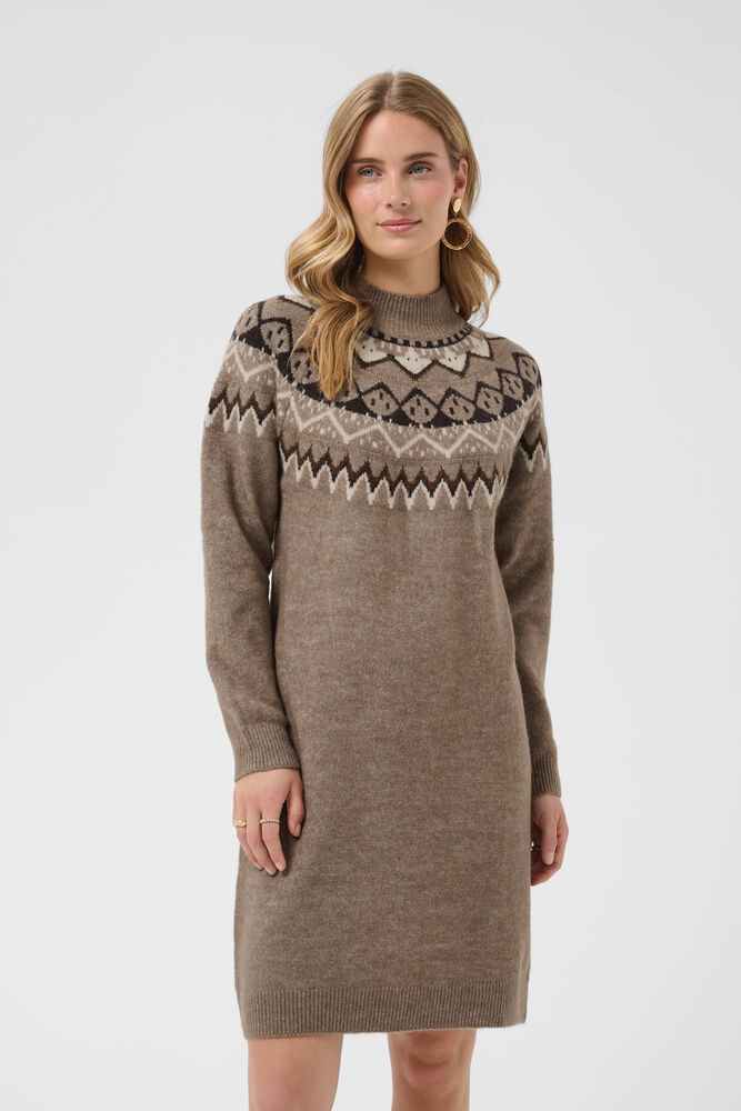 Cream Cherrie Knit Dress Brown Lentil Melange
