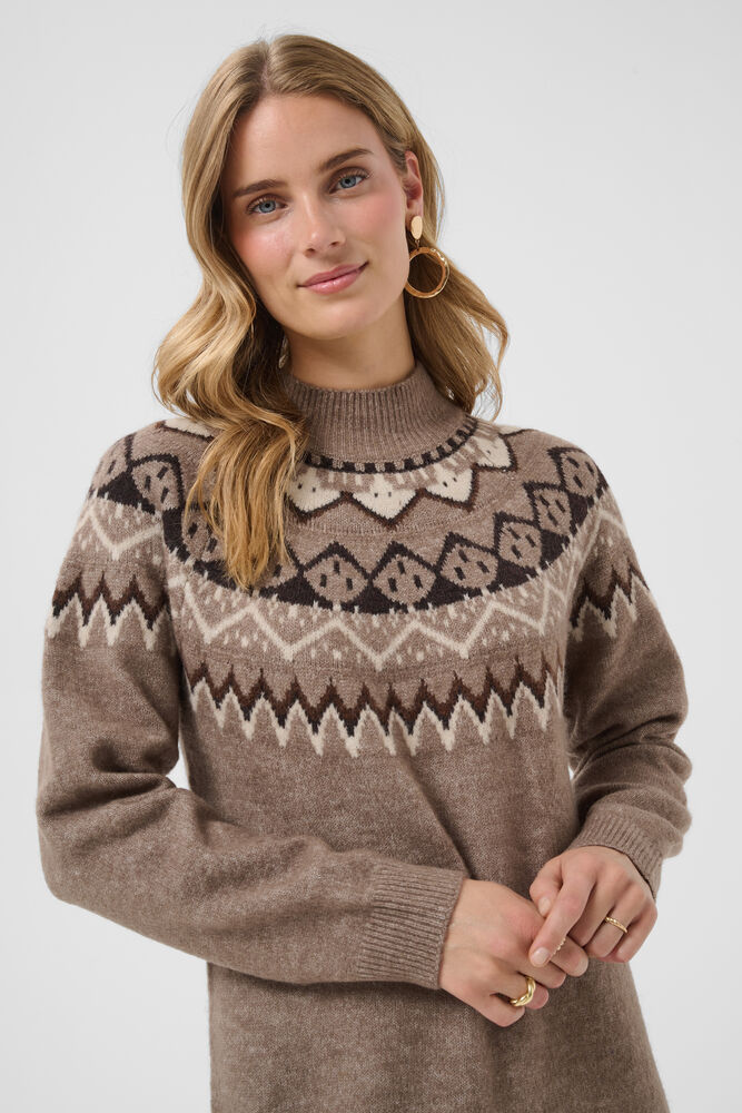 Cream Cherrie Knit Dress Brown Lentil Melange - 4