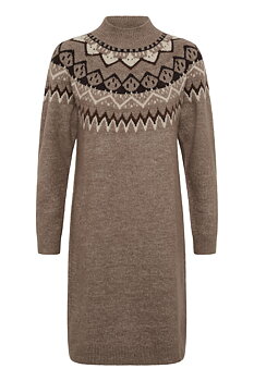 Cream Cherrie Knit Dress Brown Lentil Melange