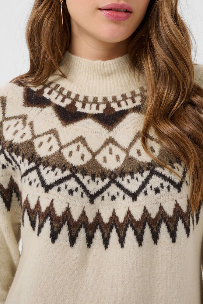 Cream Cherrie Knit Dress Oatmeal Melange - 5