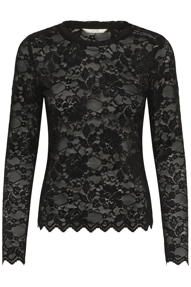 Cream Pitia Lace Blouse Black - 2
