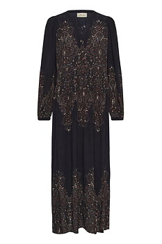 Cream Josia Dress Black Ethnic Flor