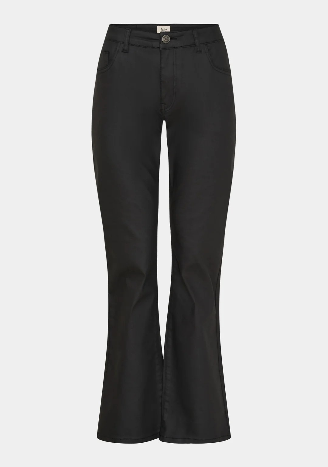 Isay Flare Coated Pant - Black - Isay - 4