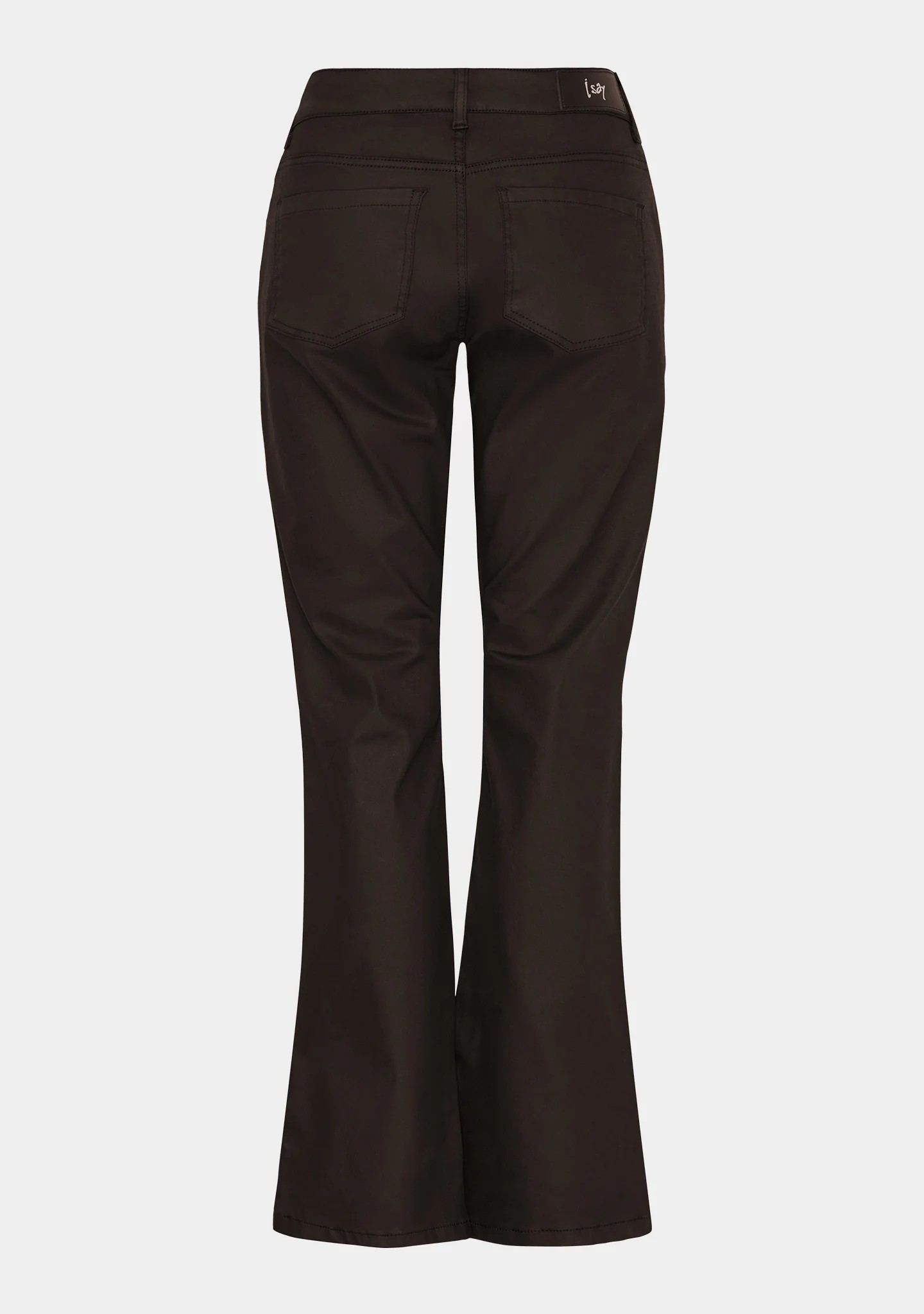 Isay Flare Coated Pant - Dark Brown - Isay - 4