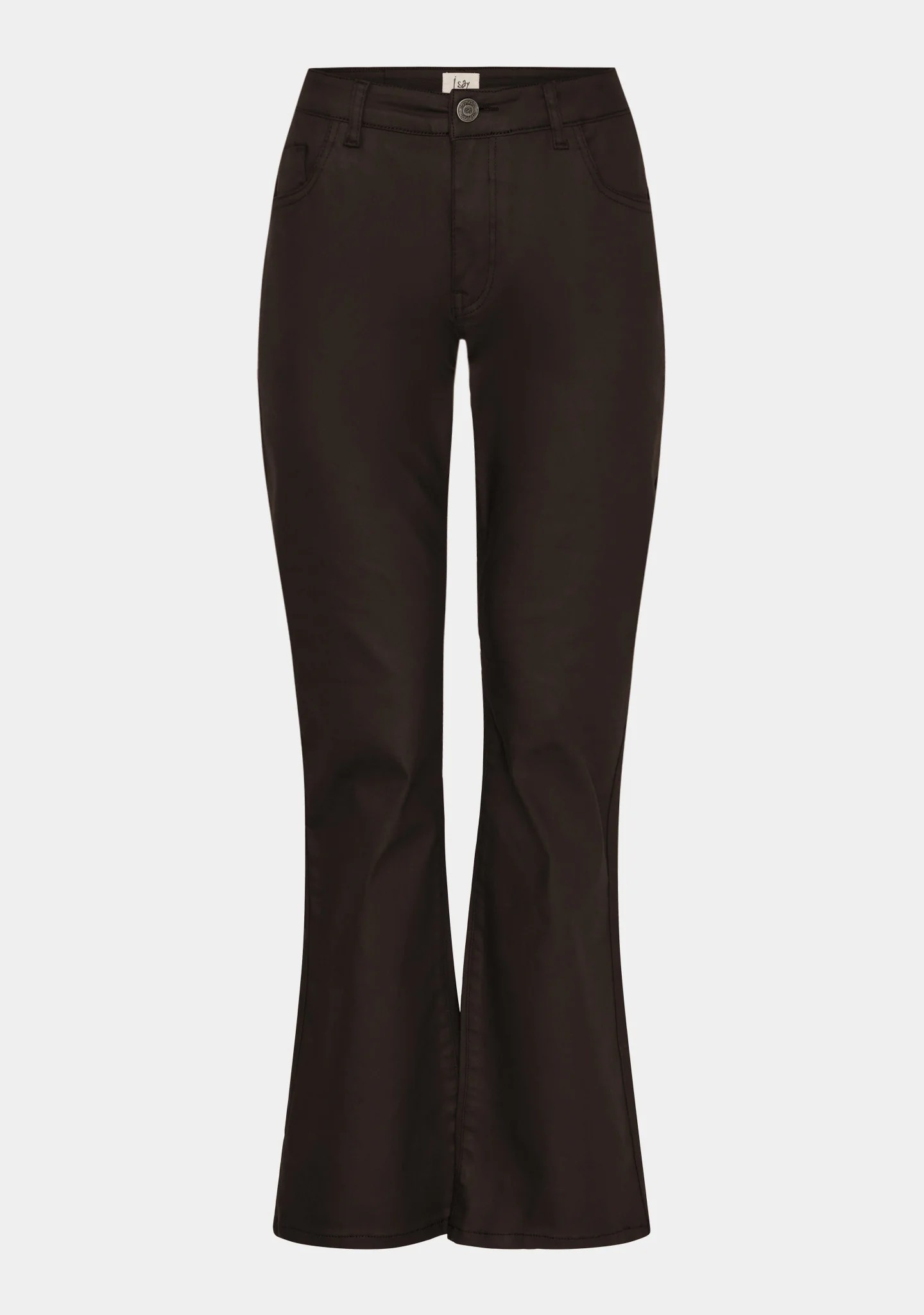 Isay Flare Coated Pant - Dark Brown - Isay - 3