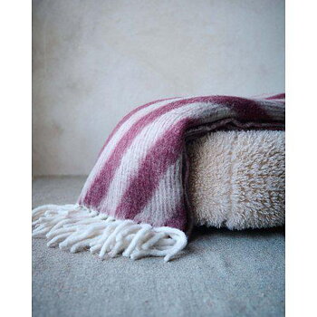 Pläd/Filt - Wine/Offwhite