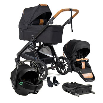 Emmaljunga Sento Pro - Offroad Black Special Edition 2027 - inkl Axkid Gokid Babyskydd och bas - Paketpris