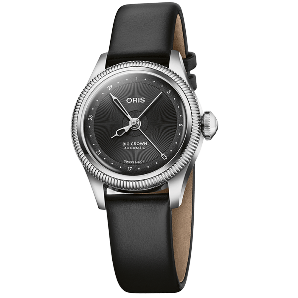 Oris Big Crown Pointer Date 29 svart med läderband 01 534 7804 4054-07 5 14 01
