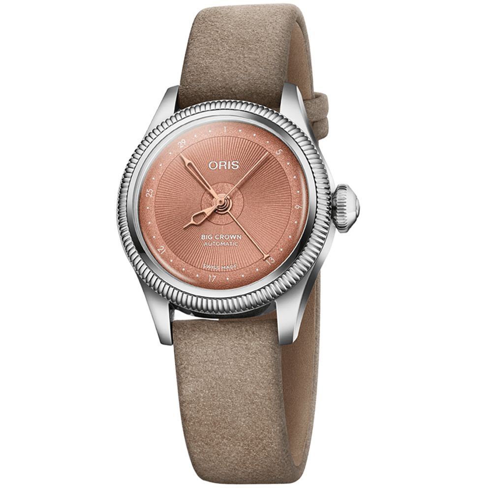 Oris Big Crown Pointer Date 29 rosa med läderband 01 534 7804 4052-07 5 14 02