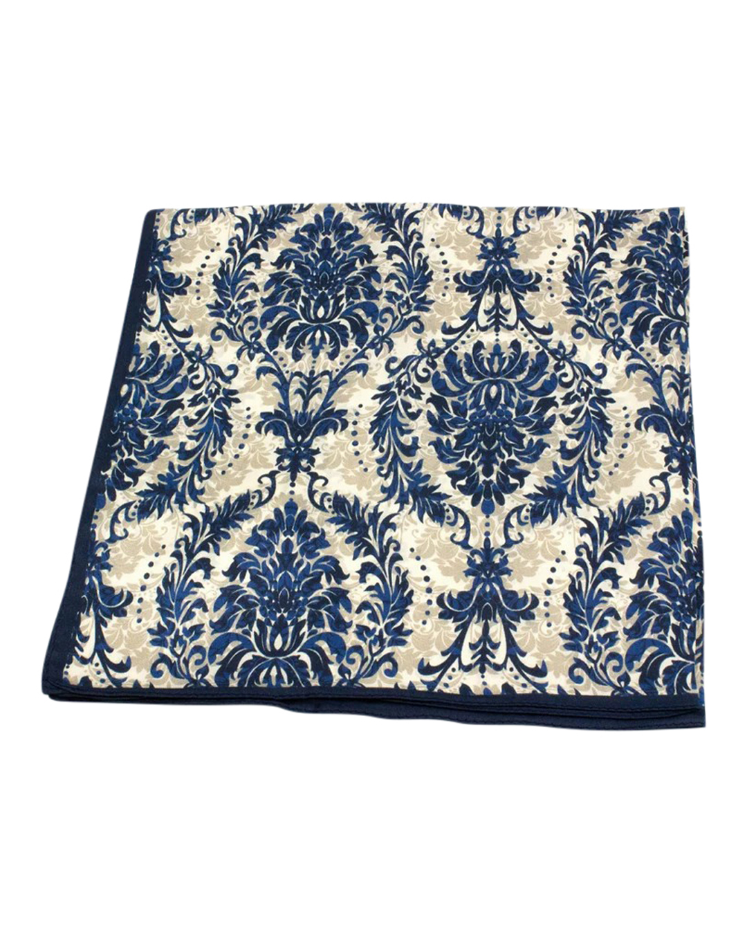 Sidenscarf Saclay mönstrad blå/beige - 2