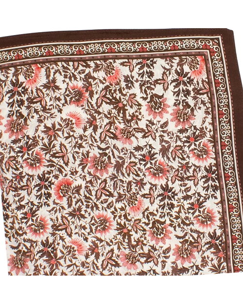 Sidenscarf Rodenäs blommig brun/rosa - 2