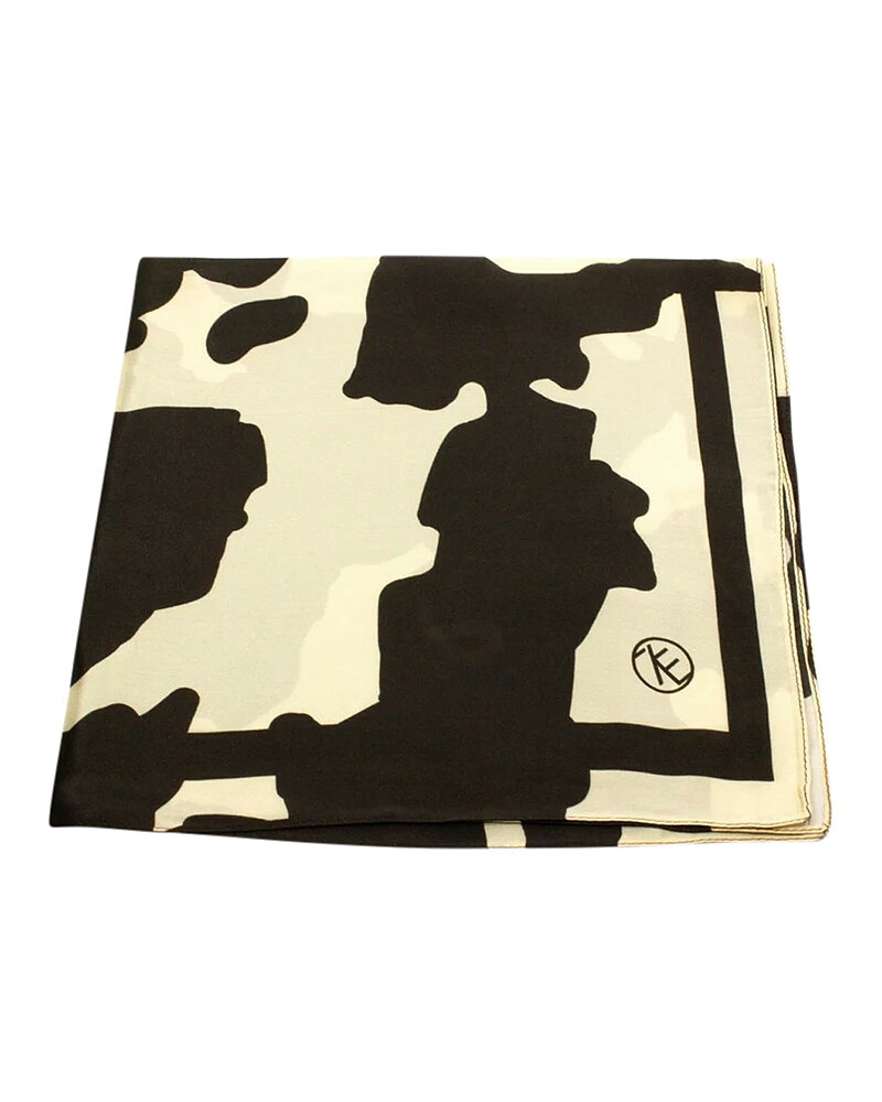 Sidenscarf Cow komönstrad brun/beige