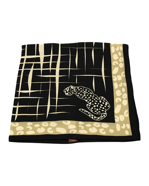 Sidenscarf Leopard Square svart/beige - 2