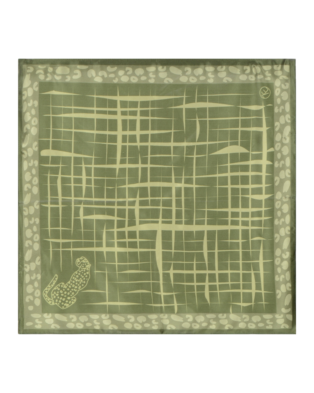 Sidenscarf Leopard Square grön - 2