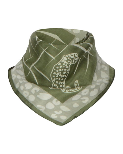 Sidenscarf Leopard Square grön - 3