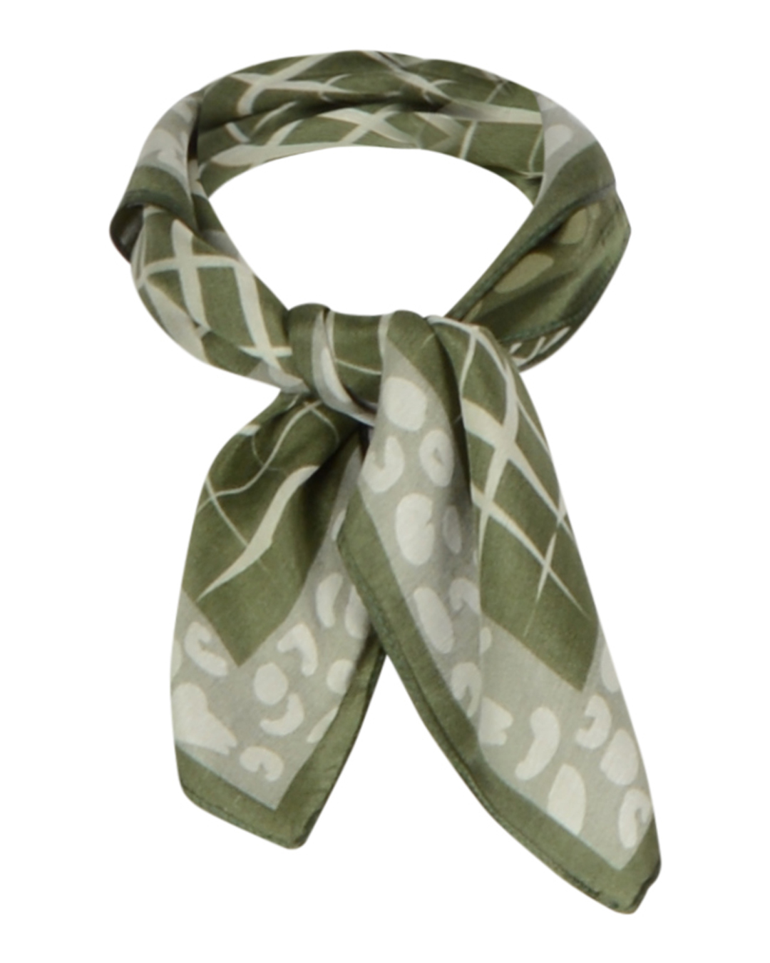 Sidenscarf Leopard Square grön - 4