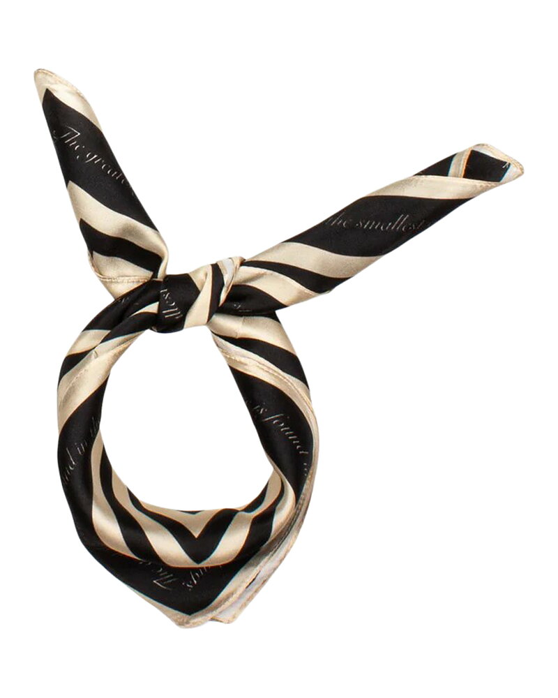 Sidenscarf The Greatest Force svart/beige