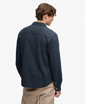 Superdry - Twill Tweed Jersey Shirt  - Navy Tweed