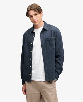 Superdry - Twill Tweed Jersey Shirt  - Navy Tweed