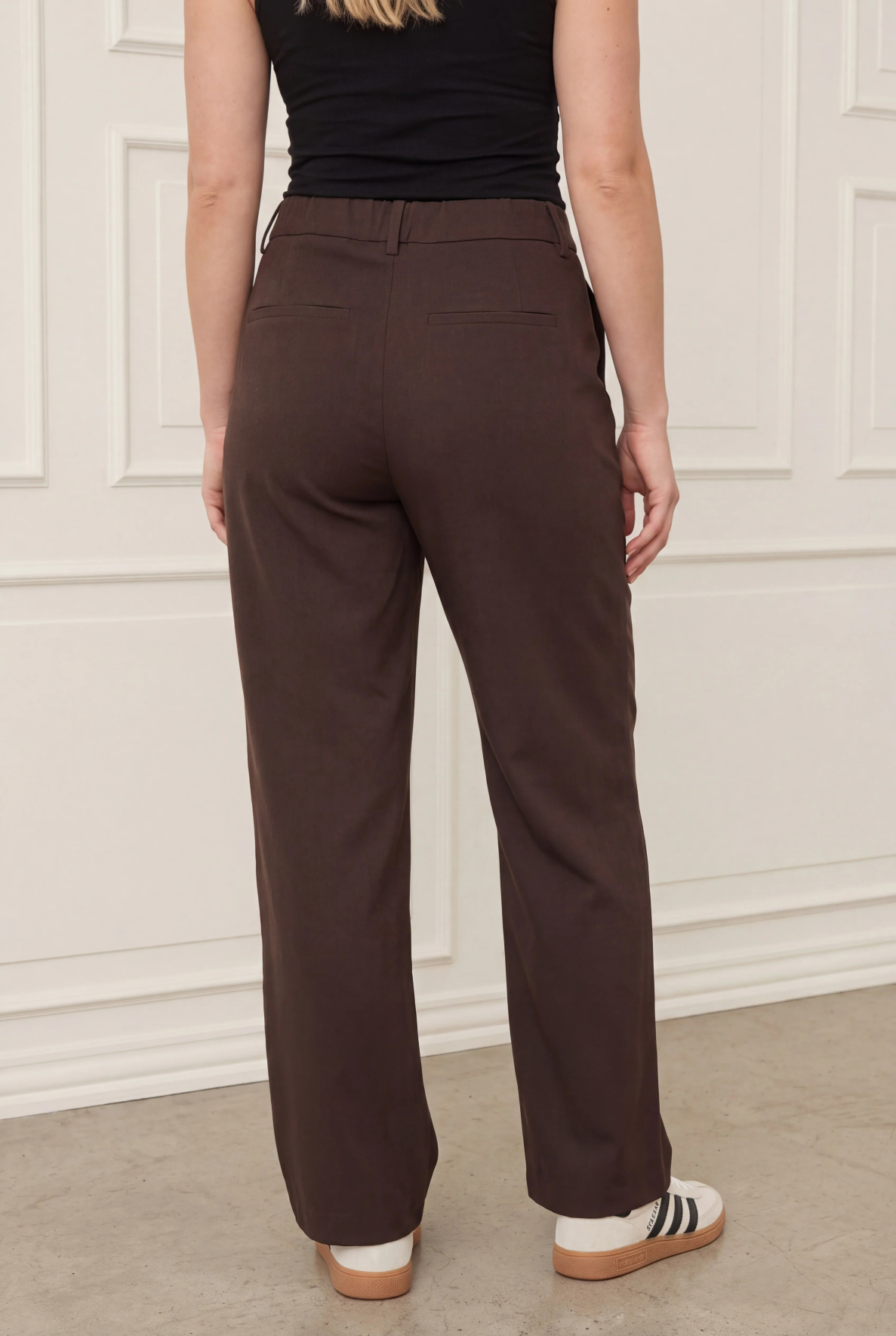 Firenze Wide Pant - Dark Brown - Isay