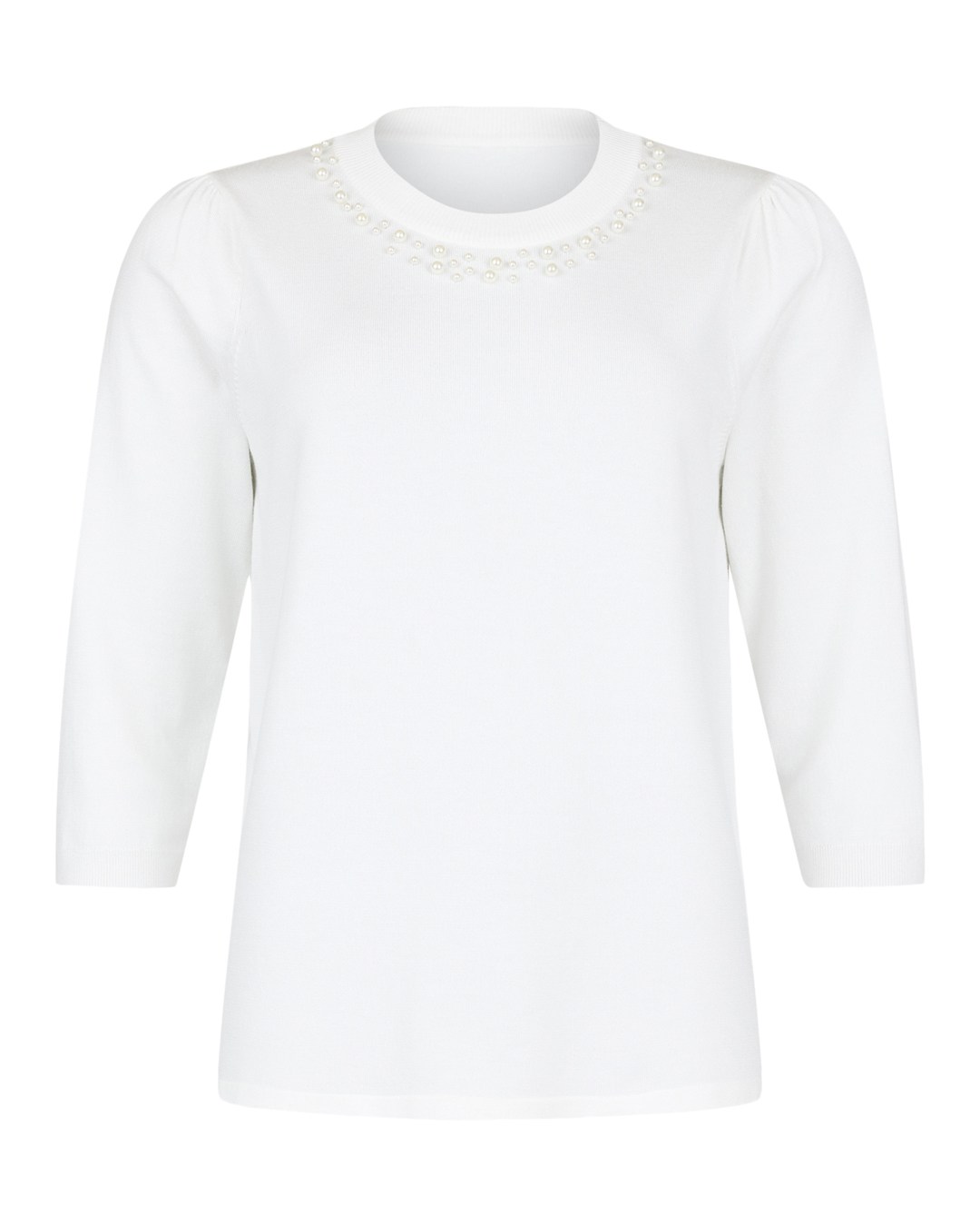 Jumper offwhite med pärlor i ringningen