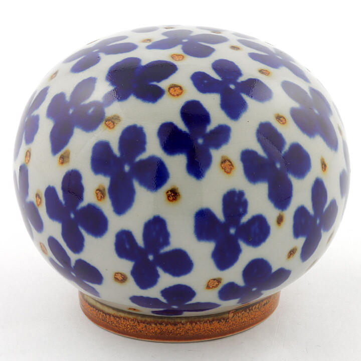 カールハリー・スタルハーネ  一点もの  青い花の彫刻  キノコ型  9cm  1970年代