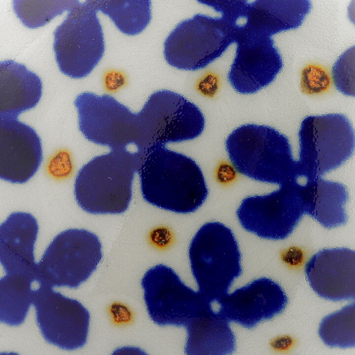 Carl-Harry Stålhane (1970s) Unique Mushroom Sculpture with Blue Flowers Decor 9 cm