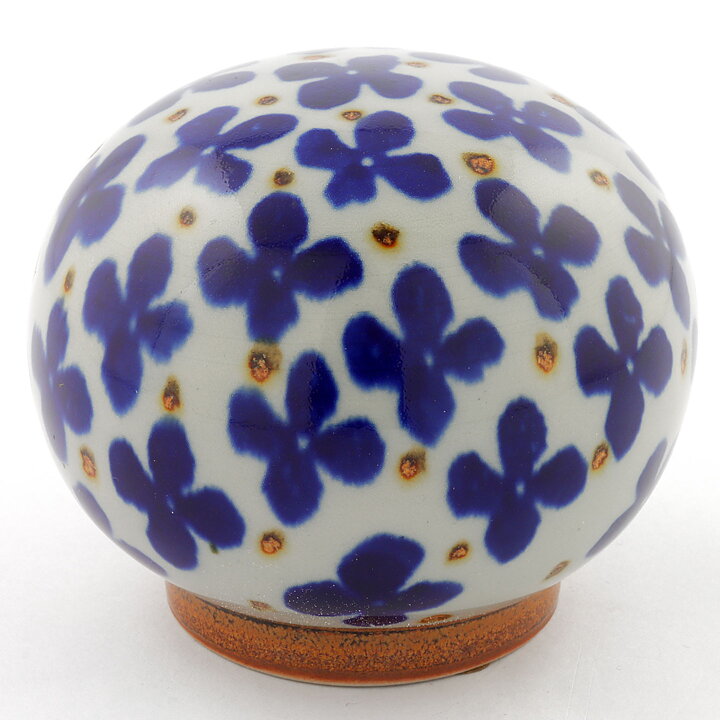 カールハリー・スタルハーネ  一点もの  青い花の彫刻  キノコ型  9cm  1970年代