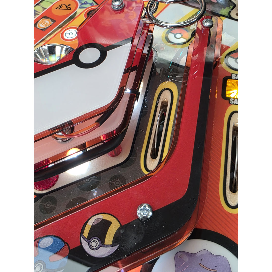 6-Piece Red Plastic Protector Set For Pokemon Pro Pinball Machines - 5