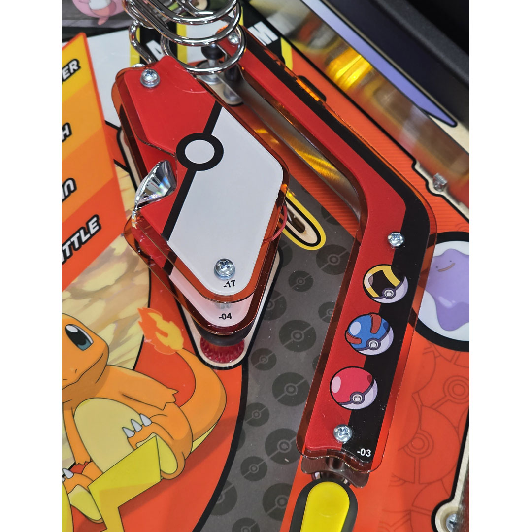 6-Piece Red Plastic Protector Set For Pokemon Pro Pinball Machines - 2