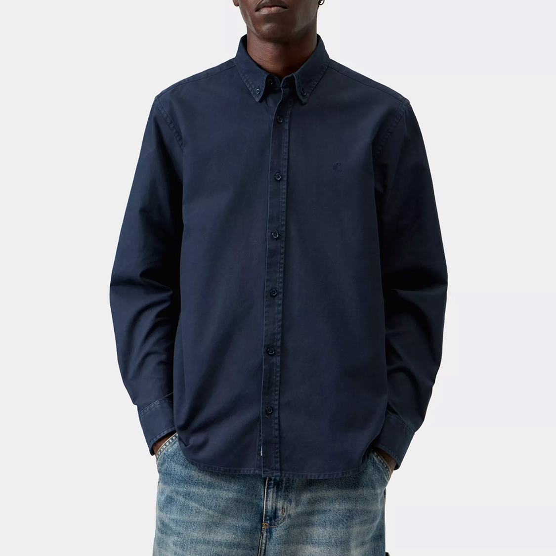 Carhartt WIP - Bolton L/S Shirt Dark Navy Garment Dyed