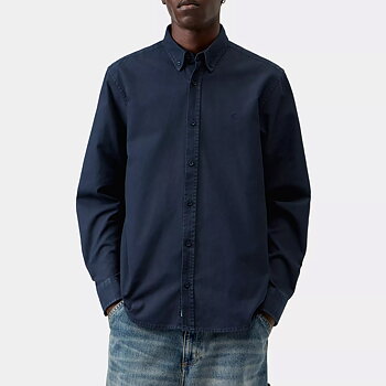 Carhartt WIP - Bolton L/S Shirt Dark Navy Garment Dyed