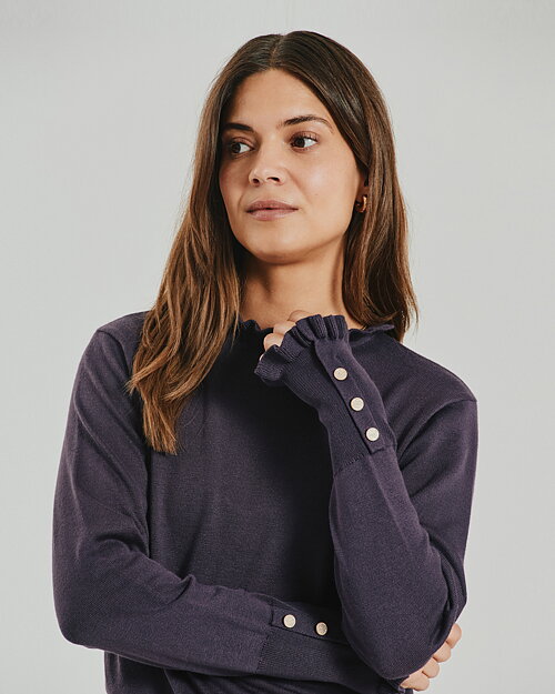Jumper Katie volangkrage nightshade lila